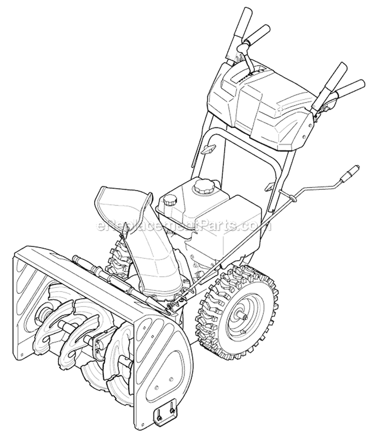 Quick Reference Diagram and Parts List for 31AH64FG700 2012 Yard Machines Snow Blower